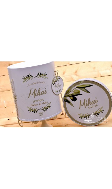 Trusou de botez cu motive frunze maslin Olives 2
